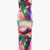 Abstract Cowl Neck Plisse Maxi Dress>MICAS Outlet