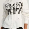 Abstract Print Print Button Long-Sleeve Shirt>MICAS New