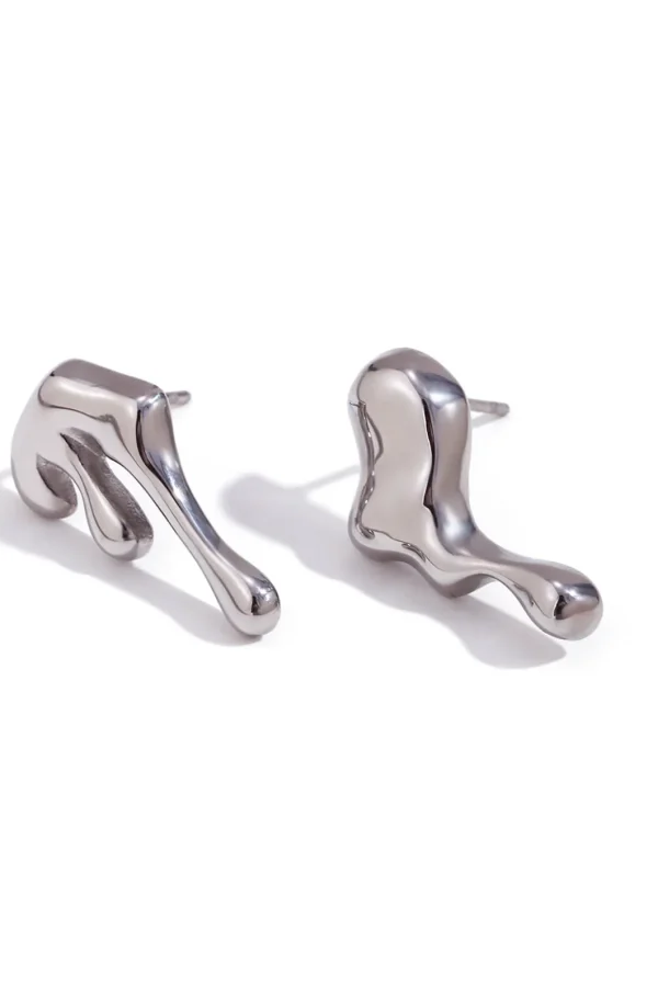 Asymmetric Metal Water Drop Earrings>MICAS Fashion