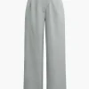 Asymmetric Waist Ruched Straight Leg Pants>MICAS New