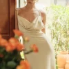 Asymmetrical Cowl Neck Backless Slip Mini Dress>MICAS Hot