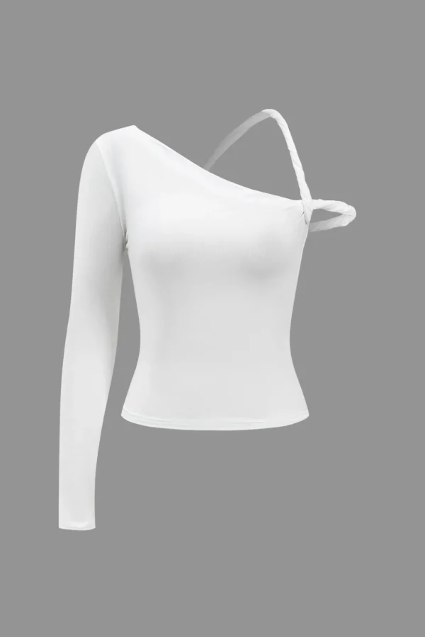 Asymmetrical Design Long-Sleeve Top>MICAS New