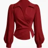 Asymmetrical Long-Sleeve Shirt>MICAS Clearance
