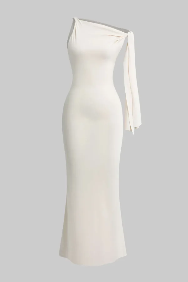 Asymmetrical Twist Knot Mermaid Maxi Dress>MICAS Outlet