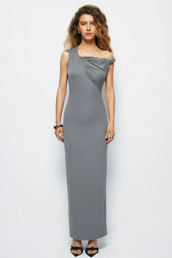 Asymmetrical Twist Maxi Dress>MICAS Discount