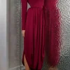 Backless Long Sleeve Maxi Dress>MICAS Hot