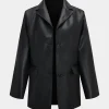 Basic Faux Leather Blazer>MICAS Outlet