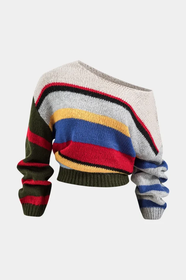 Basic Knit Color Block Long-Sleeve Top>MICAS Sale