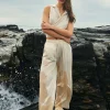 Basic Linen Drawstring Wide Leg Pants>MICAS New