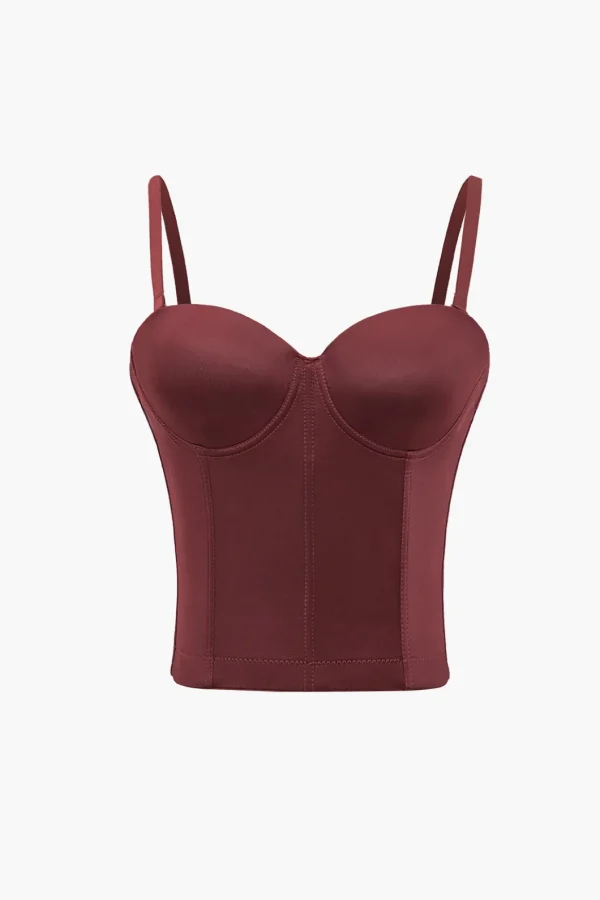 Basic Solid Bustier Cami Top>MICAS Fashion