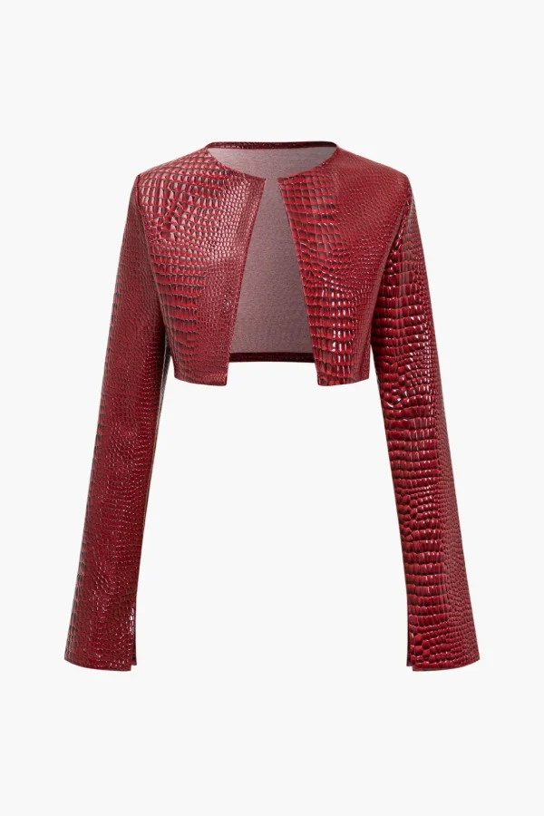 Basic Solid Crop Jacket>MICAS Sale