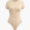 Basic Solid T-shirt Bodysuit>MICAS New