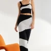Basic Zebra Print Knit Cami Top And Skirt Set>MICAS New
