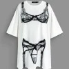 Bikini Print Round Neck Mini T-shirt Dress>MICAS Best