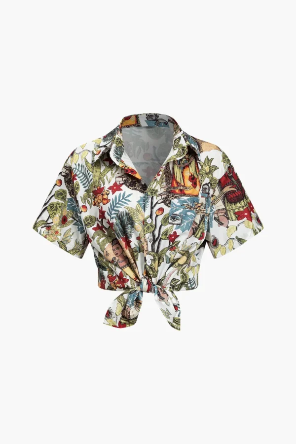 Boho Print Short-Sleeve Shirt>MICAS Online