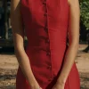 Button Front Sleeveless Mini Dress>MICAS Sale