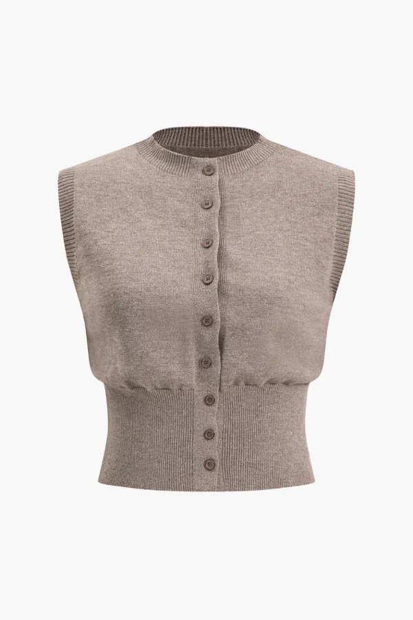 Button Sweater Tank Top>MICAS Clearance