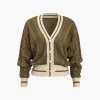 Color Block Print Button Sweater Cardigan>MICAS Outlet