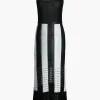 Color Block Print Knit Fringe Maxi Dress>MICAS Outlet