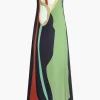 Color Block Strapless Slit Maxi Dress>MICAS Clearance
