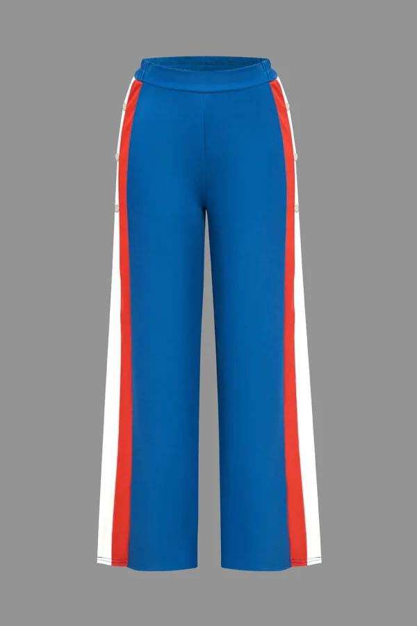 Color Block Wide Leg Trousers>MICAS Hot