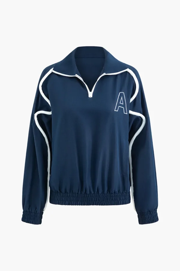 Color Block Zipper Jacket>MICAS Clearance