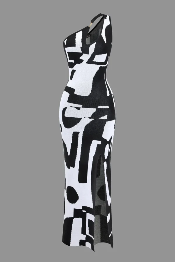 Contrast Cut Out Slit Sweater Dress>MICAS New