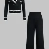 Contrast Knit Button Cardigan And Pants Set>MICAS Best