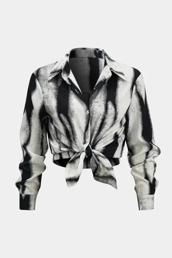 Contrast Print Long-Sleeve Shirt>MICAS Discount