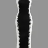 Contrast Sleeveless Bodycon Knit Dress>MICAS Sale