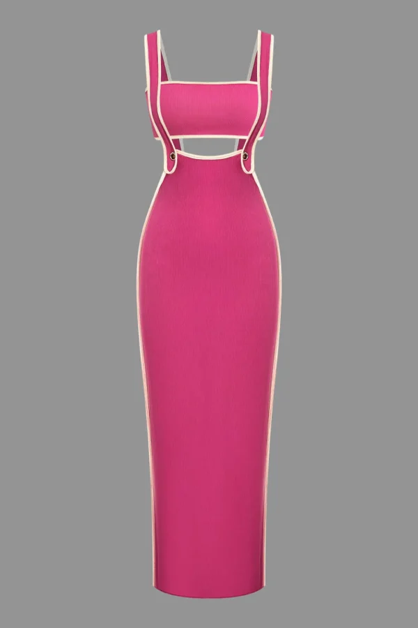 Contrast Trim Tube Top And Pinafore Dress Set>MICAS Clearance