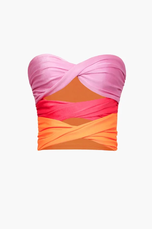 Contrast Twisted Front Tube Top>MICAS Clearance