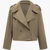 Cropped Double-Breasted Coat>MICAS Sale
