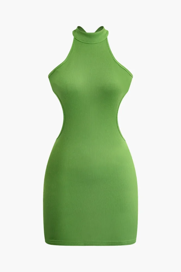 Cross Backless Mock Neck Tank Mini Dress>MICAS Clearance