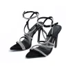 Crossed Rhinestone Pointed Toe High Heels>MICAS Clearance