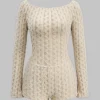 Cut out Backless Long Sleeve Romper>MICAS Sale