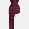 3D Floral Strapless Sleeveless Midi Dress>MICAS Sale