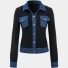 Denim Button Patchwork Pocket Long-Sleeve Top>MICAS Best