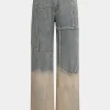 Denim Faded Straight Leg Jeans>MICAS Hot