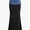 Denim Patchwork Skirt>MICAS Clearance