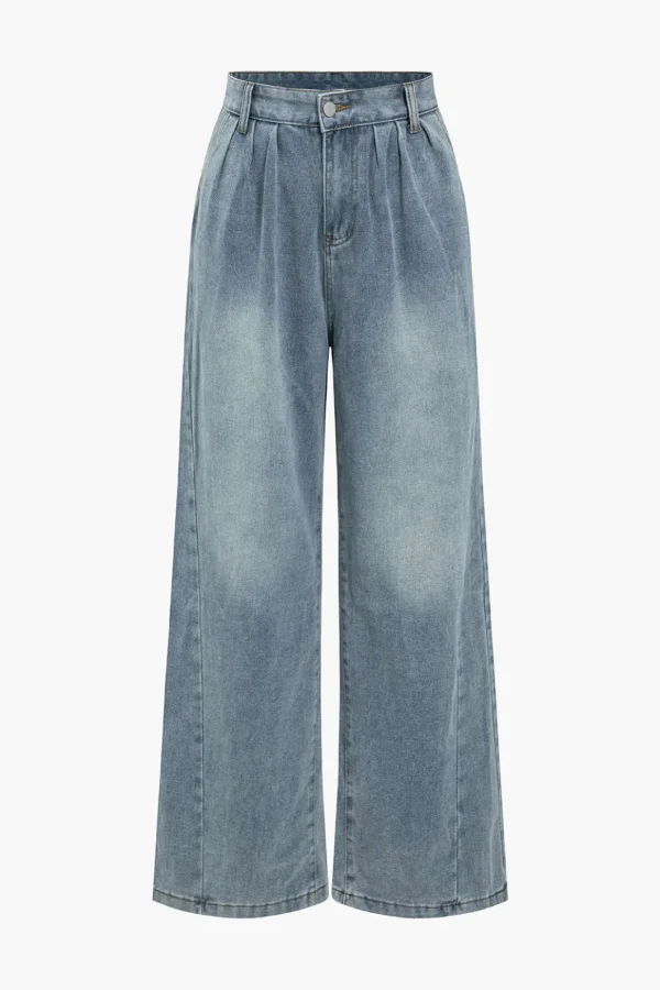 Faded Wide Leg Jeans>MICAS Outlet