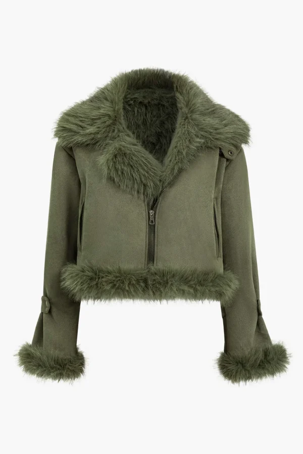 Faux Fur Crop Jacket>MICAS New