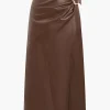 Faux Leather Buckle Skirt>MICAS New