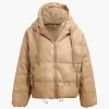 Faux Leather Hooded Puffer Jacket>MICAS Sale