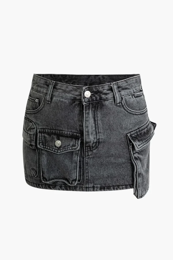 Flap Pocket Denim Skirt>MICAS Outlet