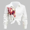 Floral Print Long-Sleeve Shirt>MICAS Fashion
