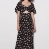 Floral Tie Front Midi Dress>MICAS Discount
