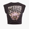Flower Print Hem Knotted Short Sleeve T-Shirt>MICAS Outlet