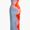 Flower Print Slit Maxi Dress>MICAS New