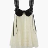 Frill Strap Floral Lace Backless Mini Dress>MICAS Outlet